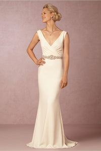 Badgley Mischka 'Livia' size 2 sample wedding dress front view on model