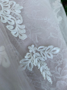 Essence Of Australia 'Moscato 6257' size 6 used wedding dress close up of fabric