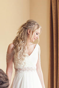 Kelly Faetanini 'Emeline' size 4 used wedding dress front view on model