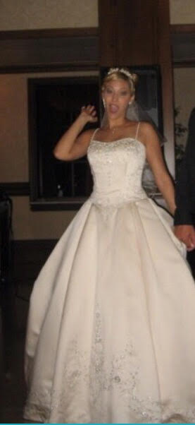 Jasmine 'Princess' size 2 used wedding dress front view on bride