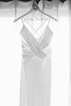 Load image into Gallery viewer, Elizabeth Fillmore &#39;Greta&#39; size 6 used wedding dress front view on hanger
