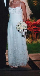 Anne Barge White Silk Column Gown - Anne Barge - Nearly Newlywed Bridal Boutique - 3
