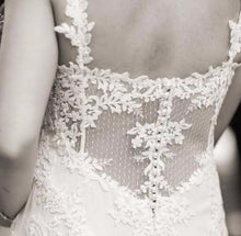 Load image into Gallery viewer, Sottero and Midgley &#39;Mattea&#39; size 2 used wedding dress back view close up on bride
