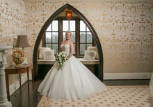 Load image into Gallery viewer, Eddy K. &#39;CT112&#39; size 6 used wedding dress front view on bride
