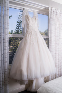 Sophia Tolli 'Y11637' size 16 used wedding dress front view on hanger
