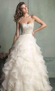 Allure Bridals '9110' size 12 sample wedding dress front view on model