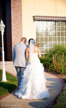 Load image into Gallery viewer, Cupid Couture &#39;124&#39; size 8 used wedding dress back view on bride
