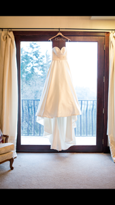 Allure 'P951' size 6 used wedding dress front view on hanger