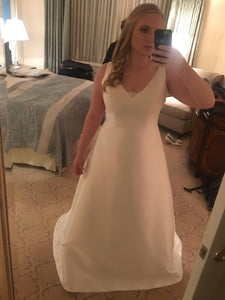 Mori Lee 'Maye' size 12 used wedding dress front view on bride