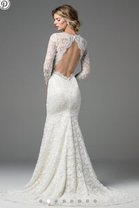Wtoo 'Anastasia' size 4 used wedding dress back view on model