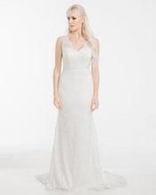 Load image into Gallery viewer, Olia Zavonzia &#39;Mel&#39; size 8 used wedding dress front view on model
