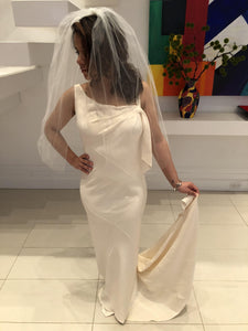 Christiana Couture 'Saskia' size 2 used wedding dress front view on bride