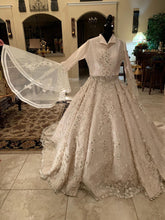 Load image into Gallery viewer, Mohammad Murad &#39;Royal Ball Gown&#39; size 14 used wedding dress front view on mannequin
