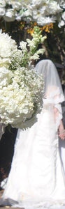 Demetrios 'Sposabella' size 8 used wedding dress back view on bride