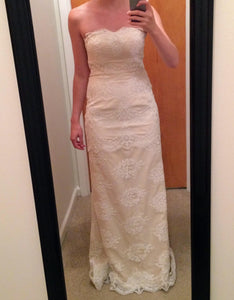 BHLDN 'Honora' size 2 used wedding dress front view on bride