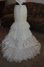 Load image into Gallery viewer, Maggie Sottero &#39;Off-White Lace&#39; size 4 used wedding dress back view on mannequin
