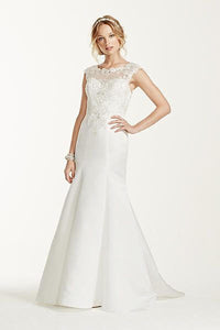 Jewel 'Cap Sleeve' size 4 new wedding dress front view on model