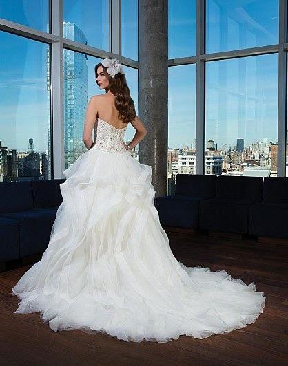Justin Alexander '9750' size 8 used wedding dress back view on model
