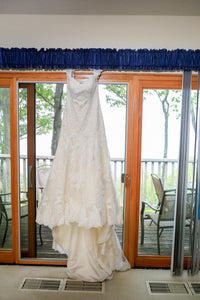 Essence of Australia ' D1617' size 14 used wedding dress front view on hanger