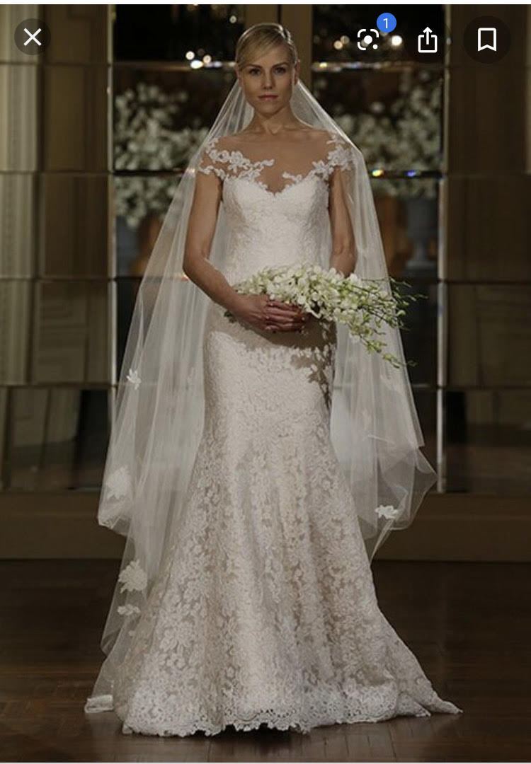 Romona Keveza 'L5101' size 2 used wedding dress front view on model