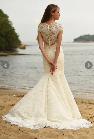 Augusta Jones 'Channing' size 16 sample wedding dress back view on model