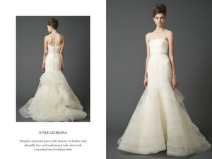 Vera Wang 'Georgina' size 6 used wedding dress front/back views on model