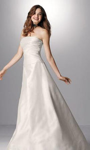 Watters & Watters Silk Pleated Ivory Wedding Dress - Watters - Nearly Newlywed Bridal Boutique - 1