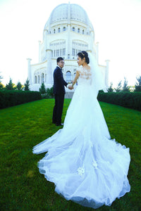 Pronovias 'Mia' size 2 used wedding dress back view on bride