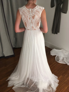 Daalarna 'Modern' size 2 new wedding dress back view on bride