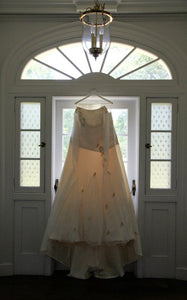 Rivendall Bridal 'Lorna' size 18 used wedding dress back view on hanger