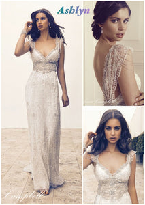 Anna Campbell 'Ashlyn' size 8 used wedding dress multiple views on model