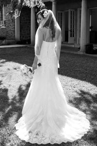 Wtoo 'Bristol' size 2 used wedding dress back view on bride