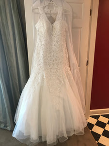 Allure 'W352' size 16 used wedding dress front view on hanger