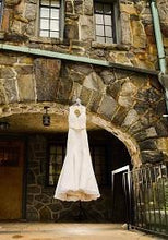 Load image into Gallery viewer, Mackenzie Michaels &#39;Keyhole Back&#39; size 4 used wedding dress front view on hanger
