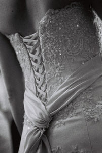 Maggie Sottero 'Jorie Ann' size 8 used wedding dress back view on hanger