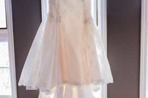 Amy Kuschel 'Monroe' size 0 new wedding dress view of train